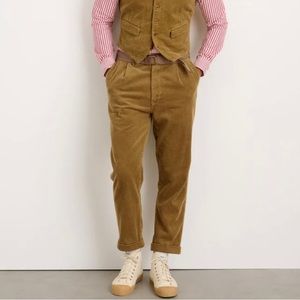 Alex mill standard pleated pant in khaki